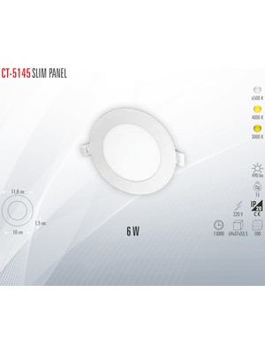 Cata CT-5145 Slım Panel 6W