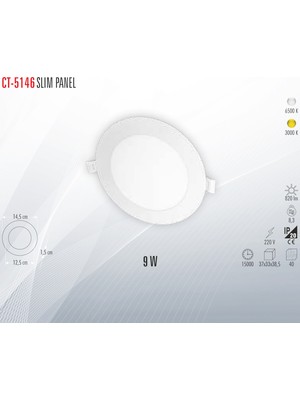 Cata CT-5146 Slım Panel 9W