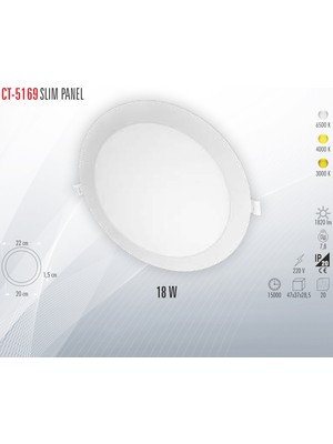 Cata CT-5169 Slım Panel 18W