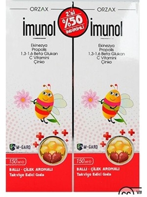 Ocean Orzax Imunol Şurup 2 si %50 İndirimli 150+150 ml