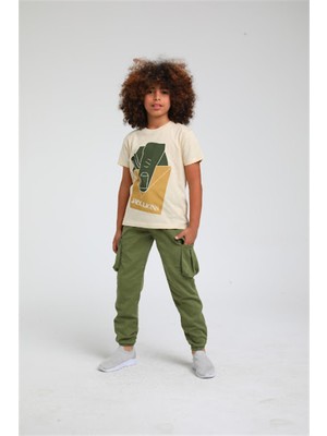 Escabel Erkek Çocuk Pamuklu Jack Lions Yazılı Tshirt