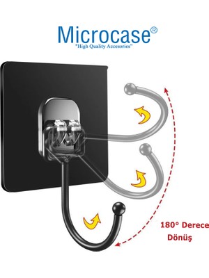 Microcase Güçlü Plastik Yapışkanlı Banyo Mutfak Eşya Havlu Vb Ürün Askılığı Siyah -AL4466 1 Adet