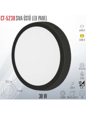 Cata CT-5238 Sıva Üstü LED Panel 30W
