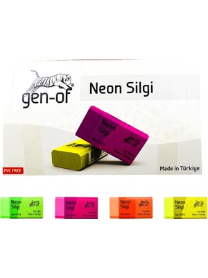 Gen-Of No 24 Pvc Free Orta Boy Neon Silgi 6724 10 Adet