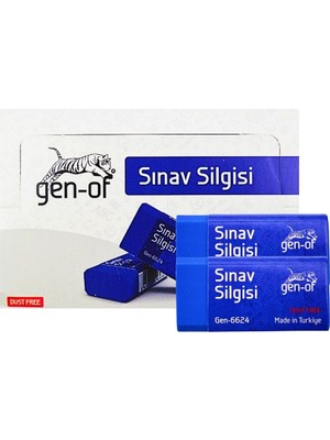 Gen-Of No 24 Dust Free Orta Boy Sınav Silgisi Mavi 6624 10 Adet