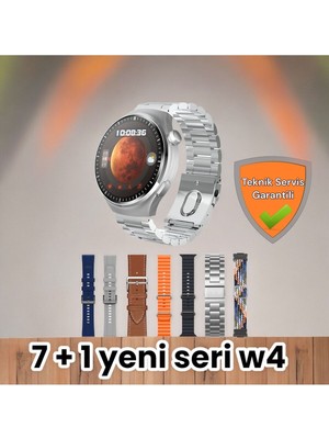 Tekno Trust Siyah Watch 4 Pro Suit 7 Kordonlu Yuvarlak Kasa Akıllı Saat Sesli Görüşme 44 mm Gümüş Siyah 1 Yıl I