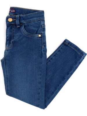 U.S. Polo Assn. Kız Çocuk Koyu Mavi Jean Pantolon 50283884-DN0023