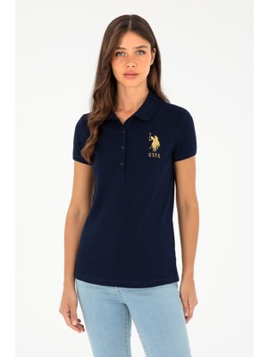 U.S. Polo Assn. Kadın Lacivert Basic Polo Yaka Tişört 50280071-VR033