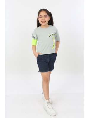 Toontoy Kids Kız Çocuk World Baskılı Tişört