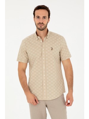 U.S. Polo Assn. Erkek Açık Haki Gömlek Kısa Kollu 50283801-VR183