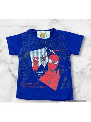 Alp Kids Örümcek Adam Baskılı T-Shirt Şort Erkek Çocuk Takım