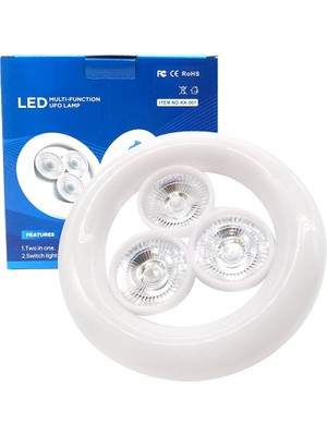 Kornea Store KK-901 E27 Duy 36 Watt Beyaz 3'lü Ufo LED Lamba (K246)