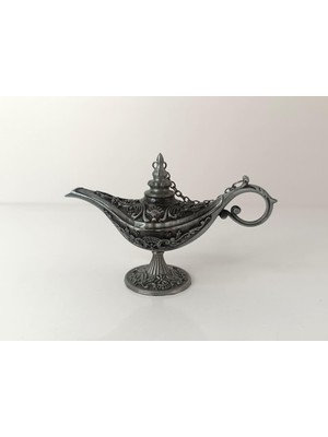 Alaaddin Sihirli Lamba Genie Lamp Ibrik Biblo 7 cm Gri Renk