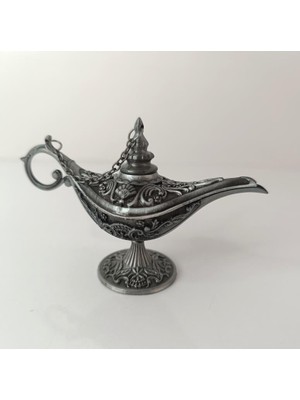 Alaaddin Sihirli Lamba Genie Lamp Ibrik Biblo 7 cm Gri Renk