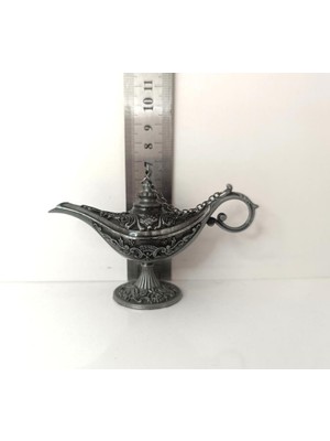 Alaaddin Sihirli Lamba Genie Lamp Ibrik Biblo 7 cm Gri Renk