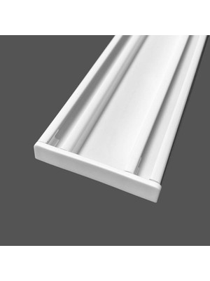İzen Plastik Kapaklı Iki Kanallı Alüminyum Beyaz Perde Rayı (61MM) Ikili Korniş