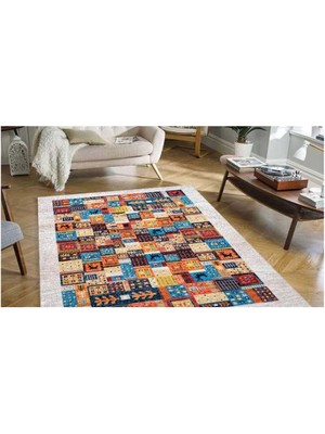 Piksel Halı Multi Patchwork Dijital Baskı Halı