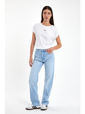 Vena Kadın Marrakesh Ice Blue Yüksek Bel Straight Fit Jean Pantolon