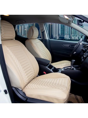 Şahinler Oto Aksesuar Kia Sorento Yeni Uyumlu Deri Oto Koltuk Kılıfı Ön Arka Takım Giydirme Tip Bej Exclusıve Model