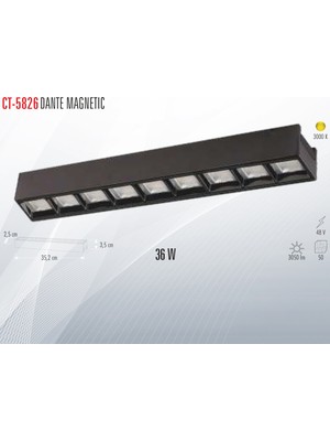 Cata CT-5826 Dante Magnetıc 36W Ray Armatür