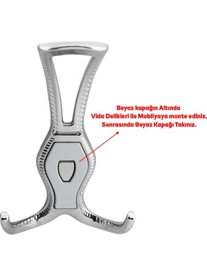 Nzb Portmanto Askı Metal Vestiyer Duvar Dolap Elbise Askısı Krom Renk Mobilya Askılığı Aparat