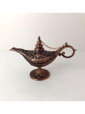 Alaaddin Sihirli Lamba Genie Lamp Ibrik Biblo 9 cm Bakır Renk