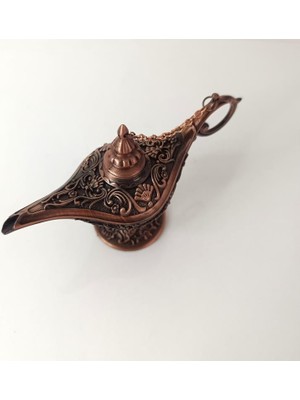 Alaaddin Sihirli Lamba Genie Lamp Ibrik Biblo 9 cm Bakır Renk