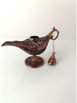 Alaaddin Sihirli Lamba Genie Lamp Ibrik Biblo 9 cm Bakır Renk