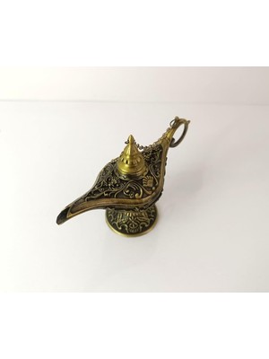 Alaaddin Sihirli Lamba Genie Lamp Ibrik Biblo 9 cm Antik Sarı