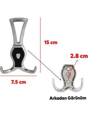 Nzb Portmanto Askı Metal Vestiyer Duvar Dolap Elbise Askısı Krom Siyah Mobilya Askılığı Aparat