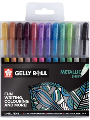 Sakura Gelly Roll Jel Mürekkepli Metalik Kalem Seti Metallic Shiny Set 12 Renk