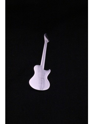 Herşey Nota Şık Gümüş Gitar Model Broş - Yaka Iğnesi Unisex Aksesuar