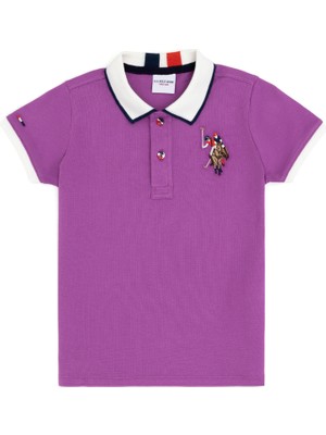 U.S. Polo Assn. Erkek Çocuk Mor Basic Polo Yaka Tişört 50279570-VR038