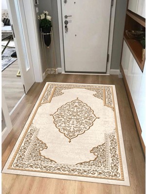 STY Home Yıkanabilir Kaymaz Taban Dekoratif Salon Mutfak Halısı Yolluk