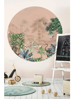Kt Grup Doğa Manzarası Boho Yuvarlak Modern Duvar Sticker