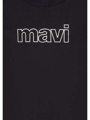 Mavi Logo Baskılı Siyah Tişört66323900