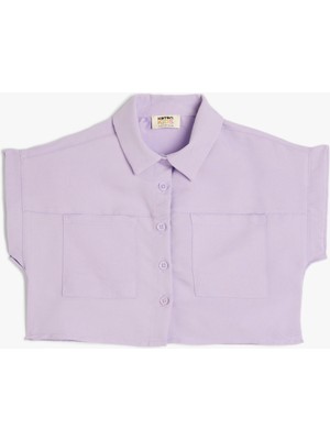 Koton Crop Gömlek Kısa Kollu Cep Detaylı Modal Kumaş