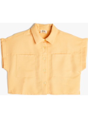 Koton Crop Gömlek Kısa Kollu Cep Detaylı Modal Kumaş
