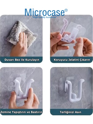 Microcase Güçlü Plastik Yapışkanlı Banyo Hol Vb. Alan Için Terlik Askılığı AL4469-1 Adet Beyaz