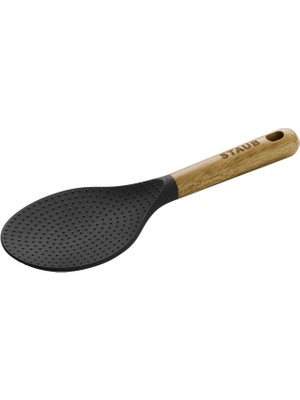 Staub Silikon Pilav Kaşığı 22 cm Yüksek Sıcaklıklara Dayanıklı Mat Siyah Mutfak Gereci