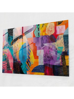 Painted Anarchy Eğlenceli Renkler Cam Duvar Dekorasyonu - Soyut Sanat, Soyut Sanat, Ev Dekorasyonu, Cam Duvar Sanatı, 45 x 30 cm