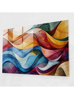 Painted Anarchy Organik Soyut Sanat Cam Duvar Sanatı - Soyut Sanat, Soyut Sanat, Cam Duvar Sanatı, Ev Dekorasyonu, 45 x 30 cm