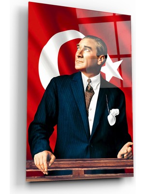 Binlerce Tablo Atatürk Cam Tablo | Hediyelik, Dekoratif, Ofis, Mutfak