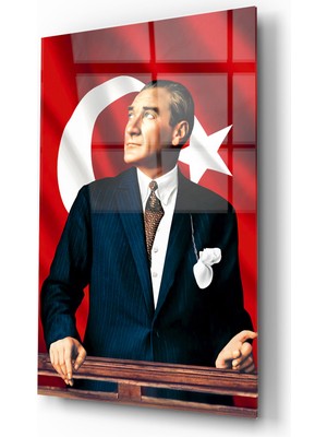 Binlerce Tablo Atatürk Cam Tablo | Hediyelik, Dekoratif, Ofis, Mutfak