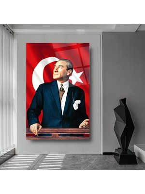 Binlerce Tablo Atatürk Cam Tablo | Hediyelik, Dekoratif, Ofis, Mutfak