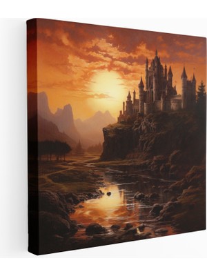 Painted Anarchy Kraliyet Kalesi Gün Batımı Kanvas Tablo, 30 x 30 cm