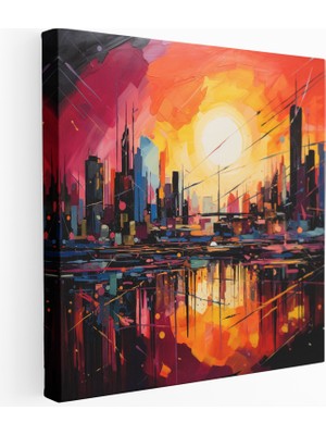 Kentsel Gün Batımı Kanvas Tablo, 30X30