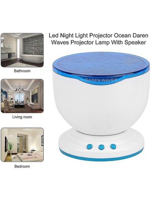 LED Night Light Projector Ocean Daren Waves Projector Lamp With Speaker (Yurt Dışından)