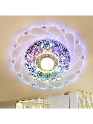 (Mavi) Modern LED Kristal Tavan Işığı Yuvarlak Mini Tavan Işığı (Yurt Dışından)