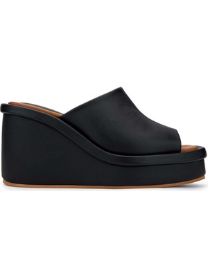 Tamer Tanca Kadın  Siyah Topuklu Terlik 1043 5-1 Bn Trlk Y24 Sıyah